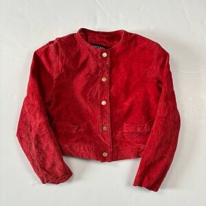 005 - VINTAGE 90s WOMENS TARAZZIA RED CROPPED JACKET
